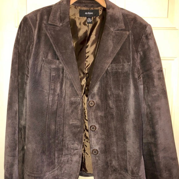 Alfani Jackets & Blazers - Dark brown suede jacket/blazer